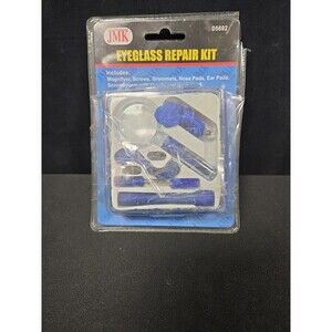 JMK Eyeglass Repair Kit with Screws, Nose Pads Screwdrive Magnifyer 05692  Open
